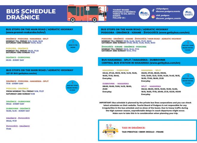 BUS SCHEDULE DRAŠNICE